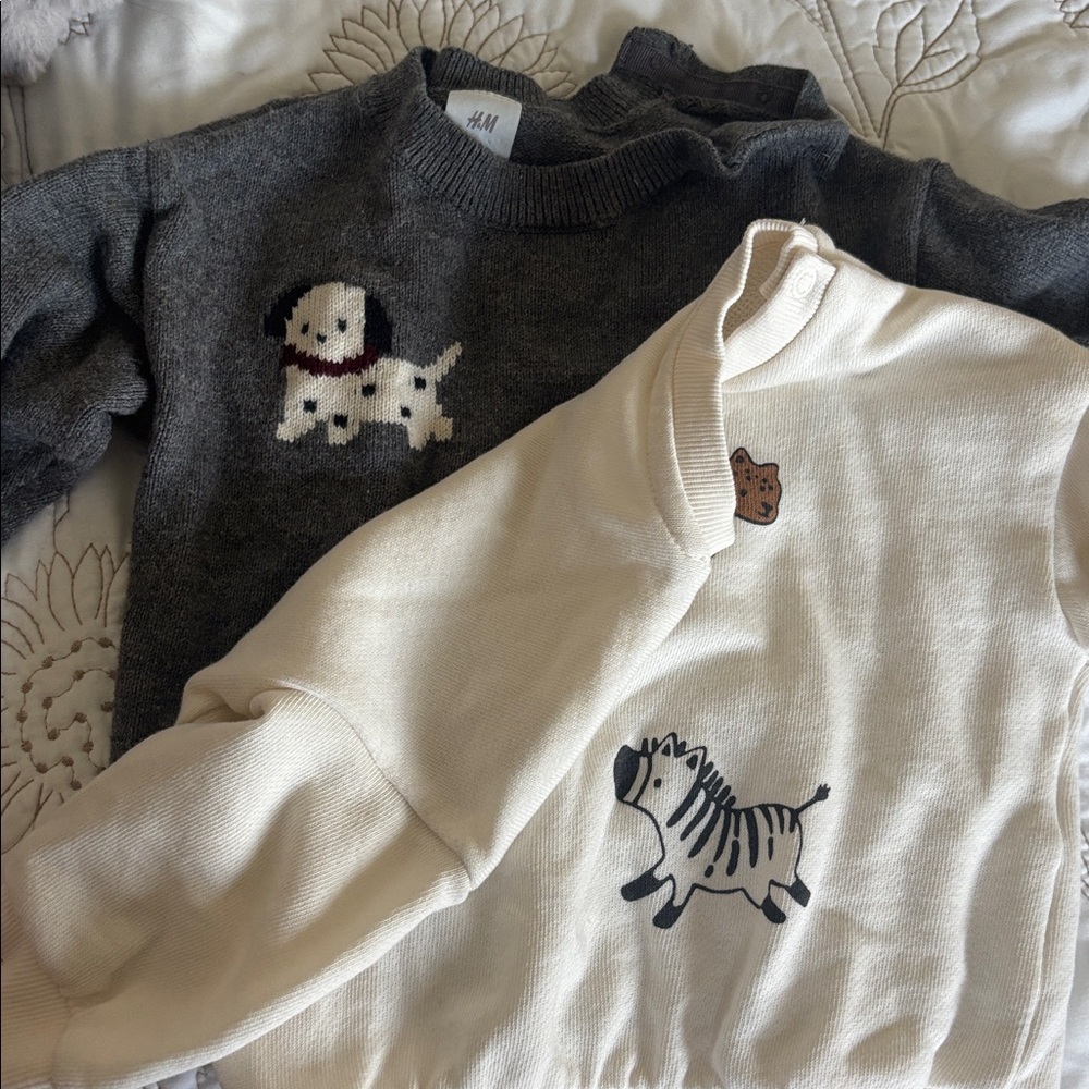 H&M Charcoal Sweater with Dog Design